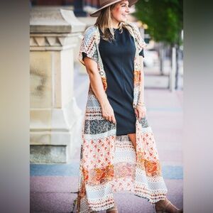 DAVI & DANI multi colored, bohemian sheer duster